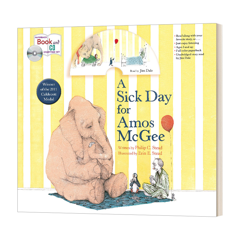英文原版绘本 Sick Day For Amos Mcgee Book & Cd 阿莫的生病日 有声书 英文版 进口英语原版书籍儿童图书
