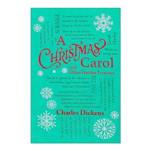 皮质封面词云经典 书籍 And Treasures 圣诞颂歌和其他节日故事 Holiday Carol Other 进口英语原版 英文原版 软精装 Christmas