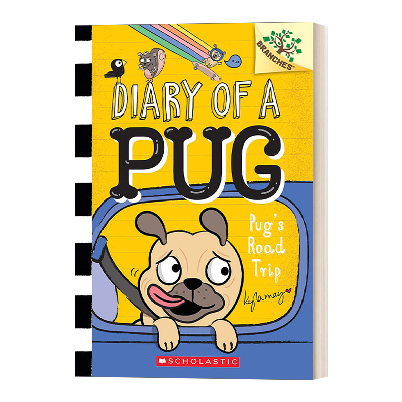 英文原版 Diary of a Pug 7 Pug's Road Trip 哈巴狗狗日记7 学乐大树系列初级章节书 英文版 进口英语原版书籍