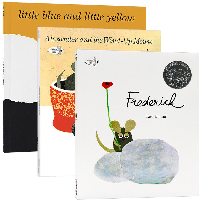 Frederick Little Blue and Little Yellow 英文原版绘本 李欧李奥尼作品3册 小黄小蓝颜色认知 吴敏兰张湘君 英文版进口图画书