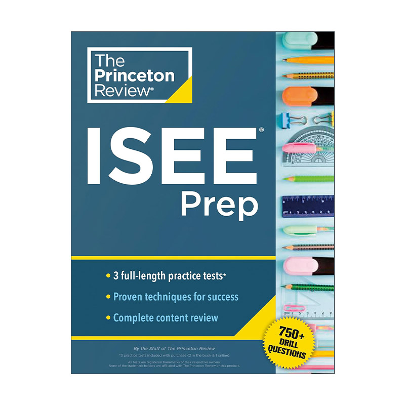 英文原版 Princeton Review ISEE Prep 普林斯顿 ISEE考试备考指南 2024新版 英文版 进口英语原版书籍