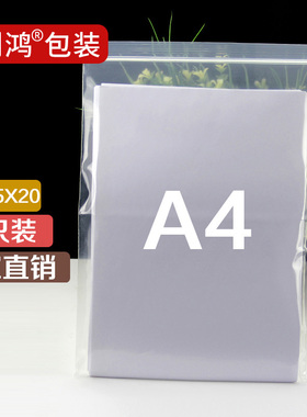 24*35*20丝加厚透明袋子自封袋大号A4塑封口袋密封塑料PE10只