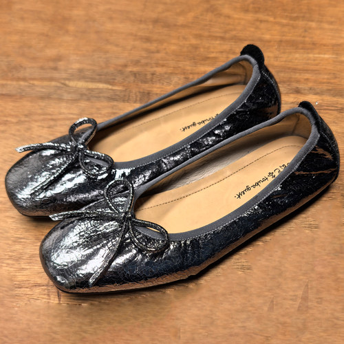 芭蕾舞休闲手工牛皮枪色单鞋平底