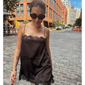 性感蕾丝花边拼接上衣辣妹风吊带背心女 vest camisole Lace edge