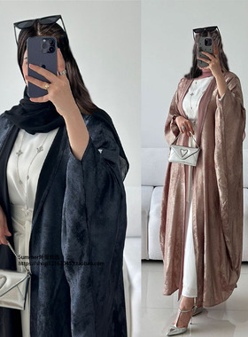 中东蝙蝠袖开衫时尚优雅拼接迪拜土耳其优雅长袍 Batsleeve robe