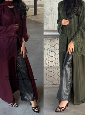 modest东南亚旅行开衫时尚蕾丝拼接外披开衫 Lace patchwork robe