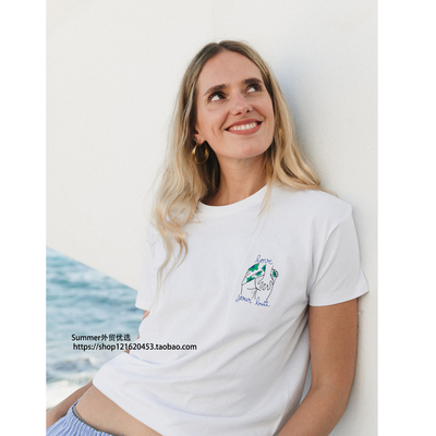 时尚百搭卡通图案刺绣T恤