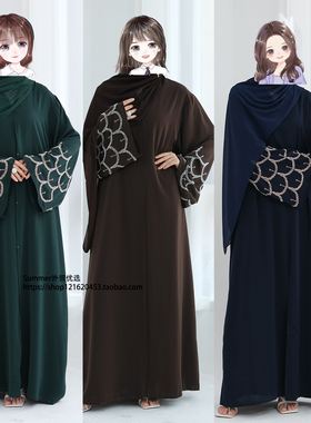 旅游带暗扣尼达手工钉珠开衫外披女 Dingzhu Arab Noble Cardigan