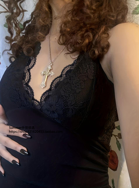 欧美性感蕾丝花边抽褶吊带背心 Hanging neck lace camisole vest