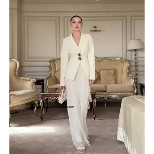 Suit 外套长裙两件套 西装 set and skirt jacket 欧美优雅柔美长袖
