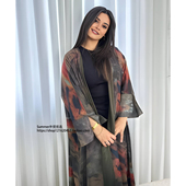 长袍百搭外披女 Chiffon printed 中东雪纺印花时尚 cardigan robe