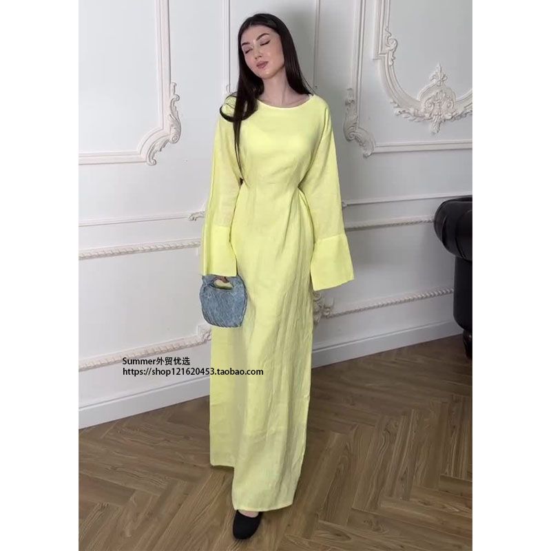 2025夏法式小众绑带收腰连衣裙女