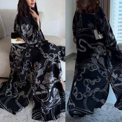 2025东南亚旅行印花宽松开衫外披