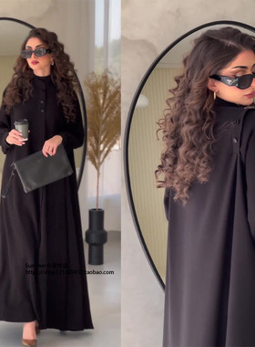 2026春黑色设计感大摆裙连衣裙宽松长款外披女 Indonesian dress