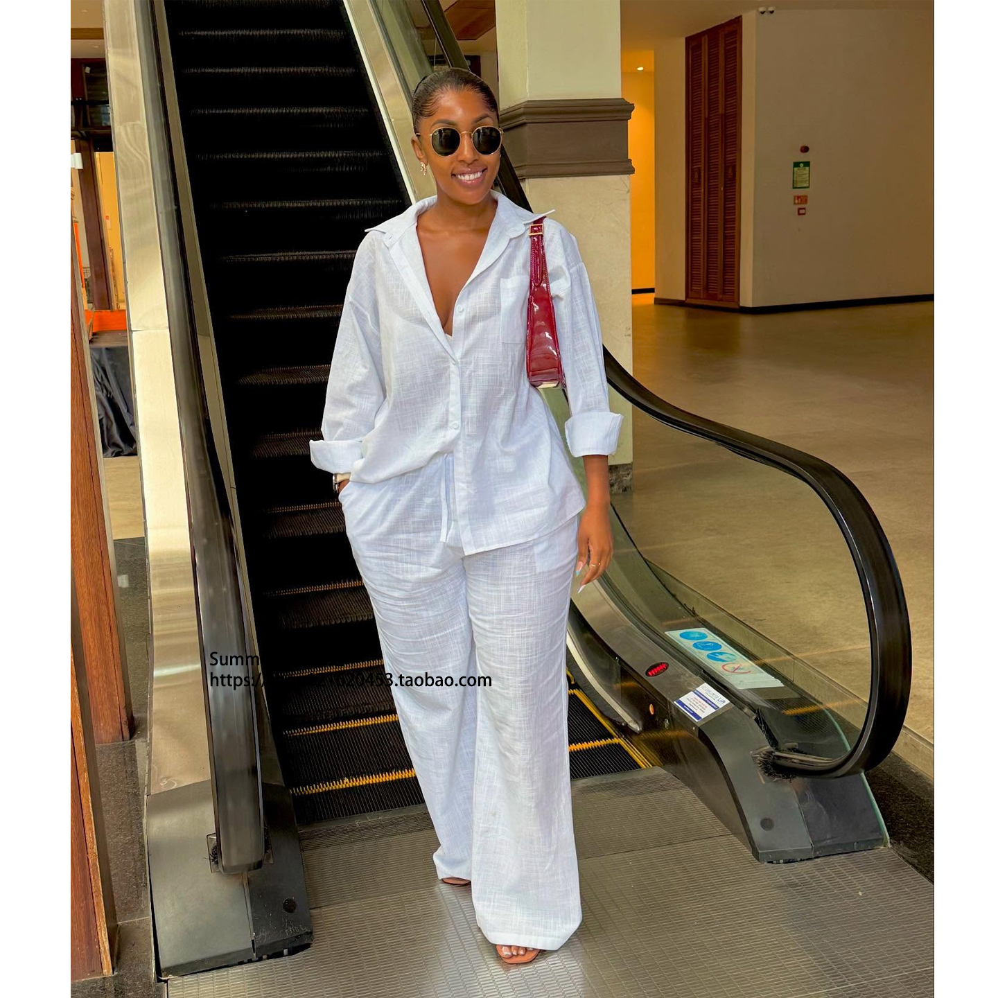 2026春欧美休闲长袖衬衫长裤套装