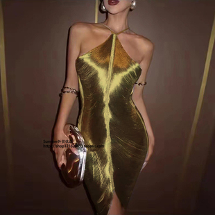 backless Tassel dress 流苏挂脖露背连衣裙性感包臀短裙 欧美时尚