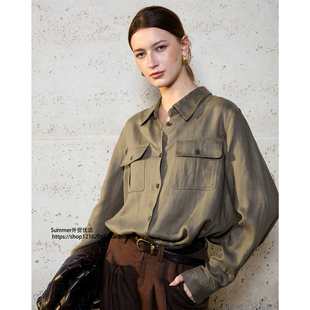 linen 宽松百搭棉麻通勤衬衣 shirt 新老钱风天丝亚麻衬衫 2026春季