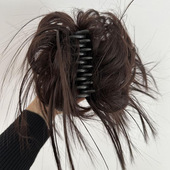 新款 鸡窝头假发抓夹女秋冬丸子头辣妹凌乱发包懒人盘发器鸡毛抓夹