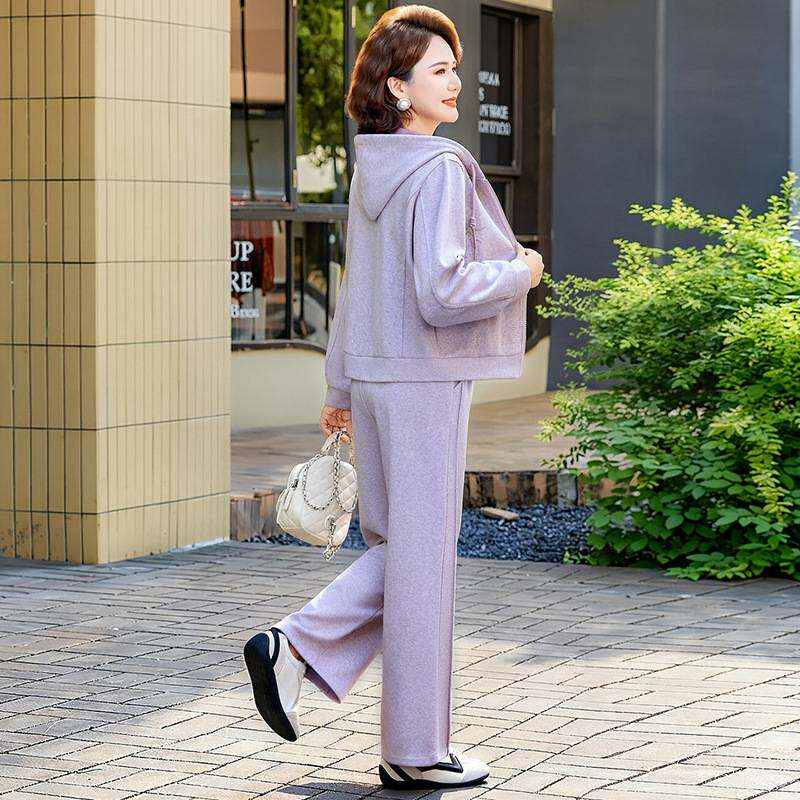 专柜官方韩系高级感秋装时尚运动套装女2026年新款高腰微弹卫衣阔