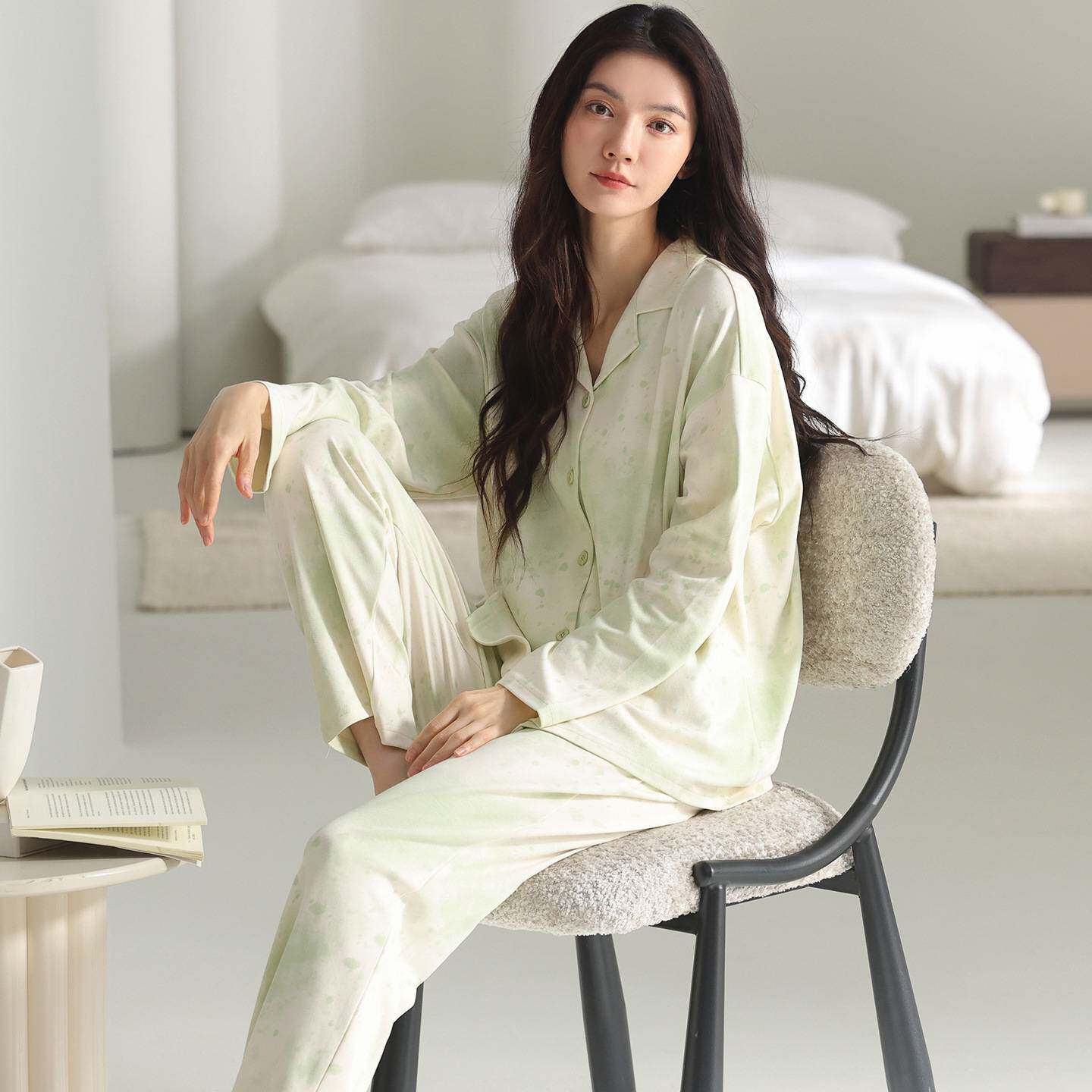 专柜品牌2026新款睡衣女春秋季纯棉长袖休闲秋冬全棉大码家居服套