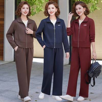 专柜品牌妈妈春装端庄大气运动服两件套时尚新款中老年女装50岁穿