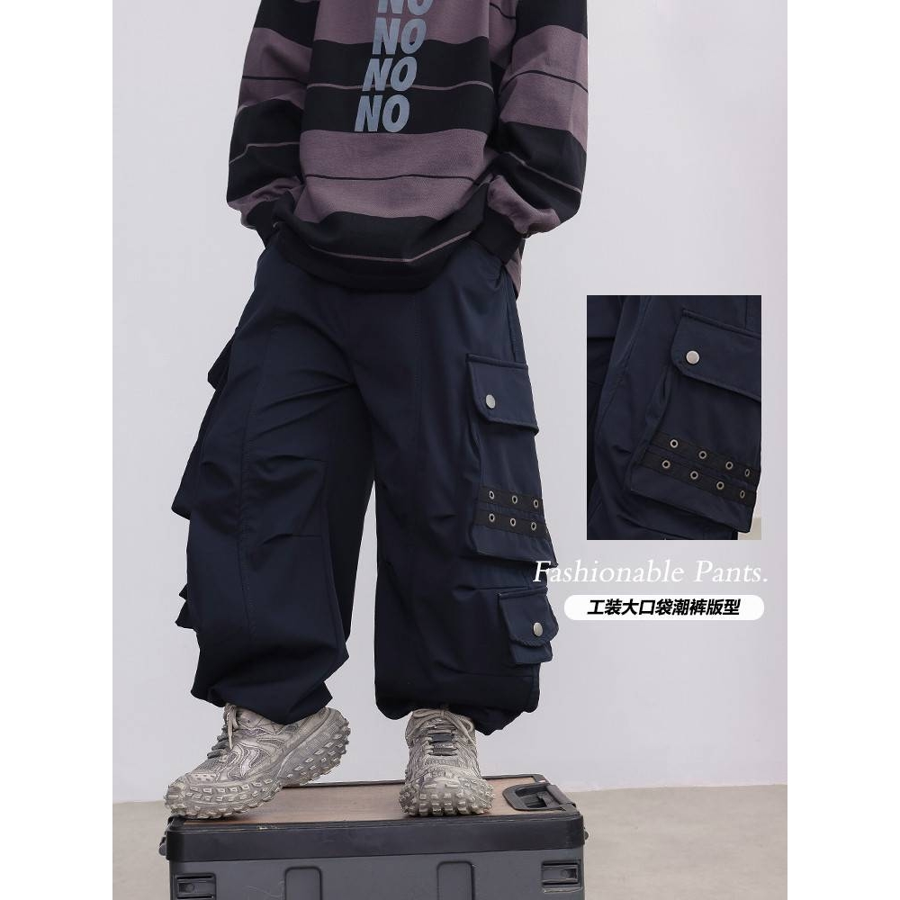 专柜品牌男童工装裤2025秋季新款中大童时尚休闲直筒阔腿长裤工装