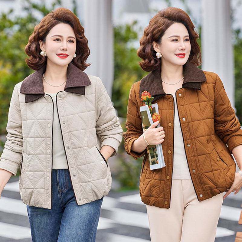 专柜品牌50岁妈妈春装外套中老年女春秋夹克本命年红色上衣贵夫人