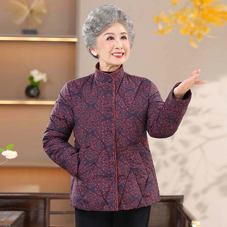 专柜官方新款奶奶冬季轻薄羽绒服女妈妈冬装短款棉袄内胆老太太老