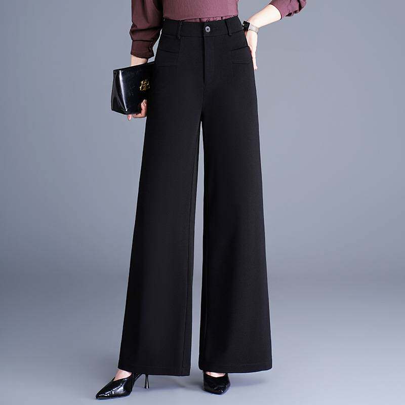 专柜品牌简约西装休闲阔腿裤女2026春夏季新款高腰宽松垂坠感直筒