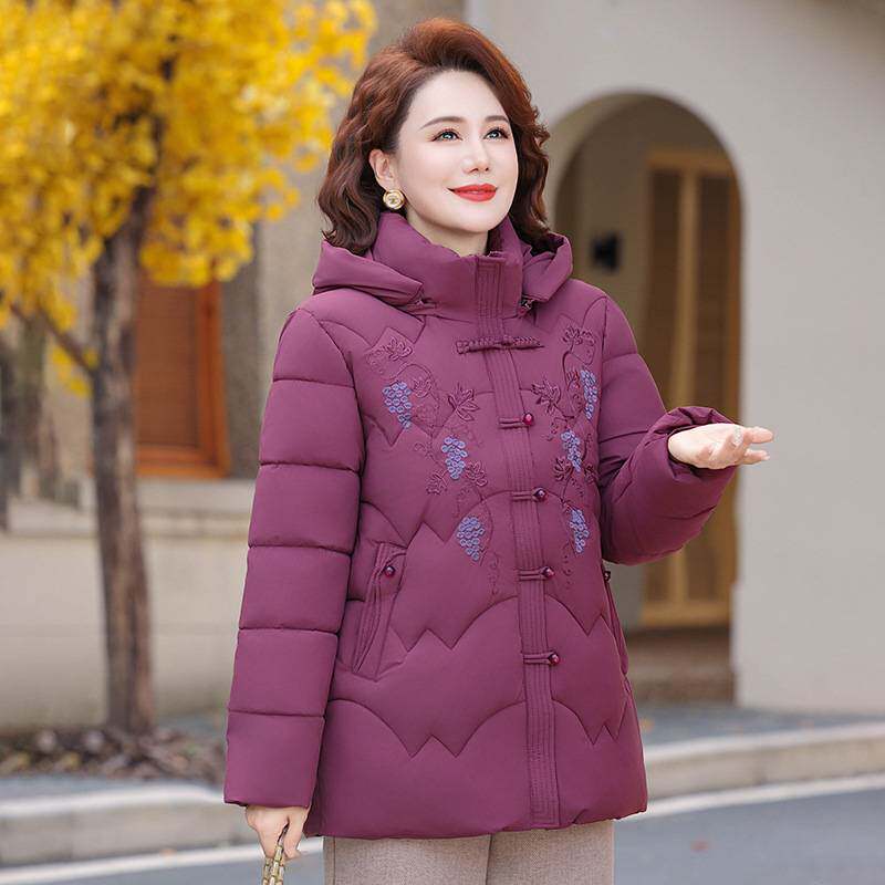 专柜官方中老年人胖妈妈装秋冬外套大码女装棉服奶奶冬装气质保暖