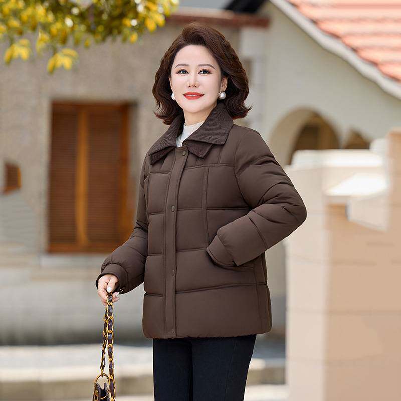 专柜官方女士小棉服2026款妈妈秋冬外套中年红色棉衣中老年秋冬季