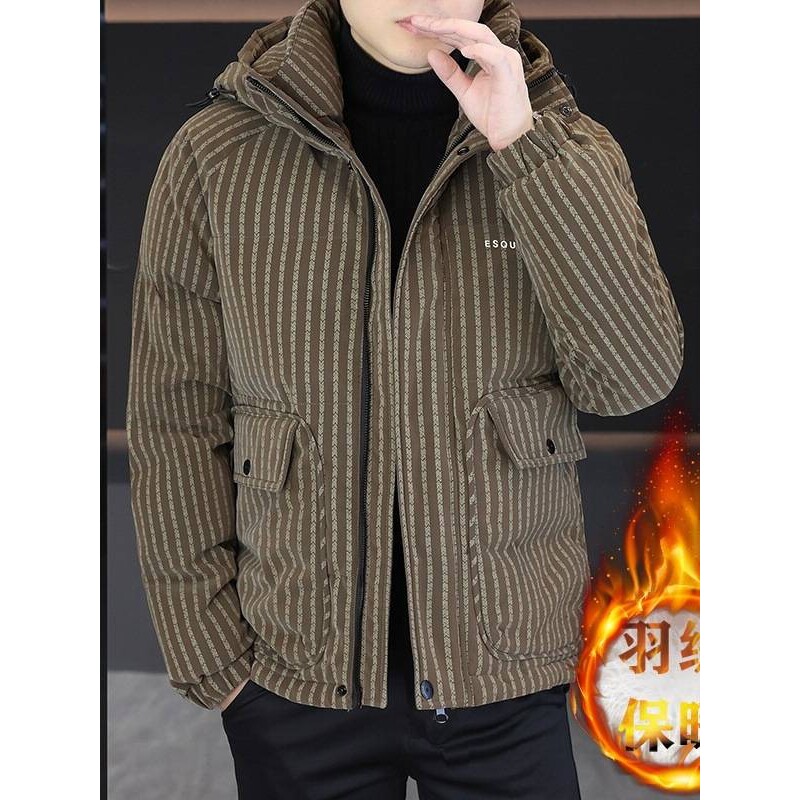 专柜品牌男士加厚连帽羽绒服2025年冬季新款男装青年时尚休闲保暖