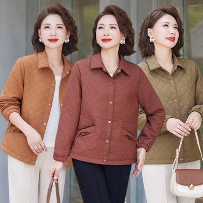 专柜品牌中年妈妈春秋衬衫外套春秋季舒适时尚中老年女装秋装高贵