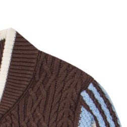 【老客入！大厂】3-5天发 女款 拼色设计毛织拉链外套 NGA042