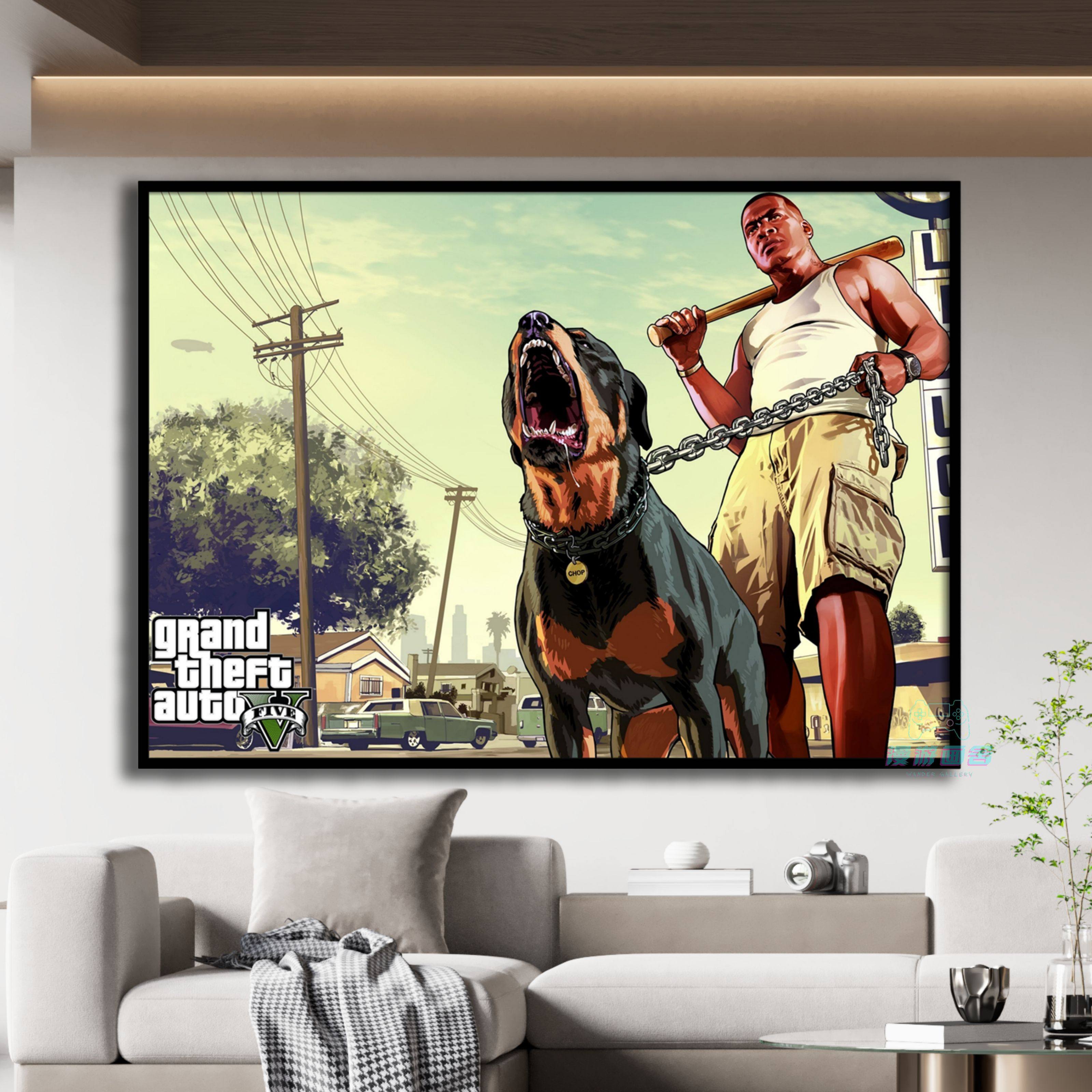GTA侠盗猎车手游戏装饰画挂画主机电竞房客厅卧室书房玄关电玩
