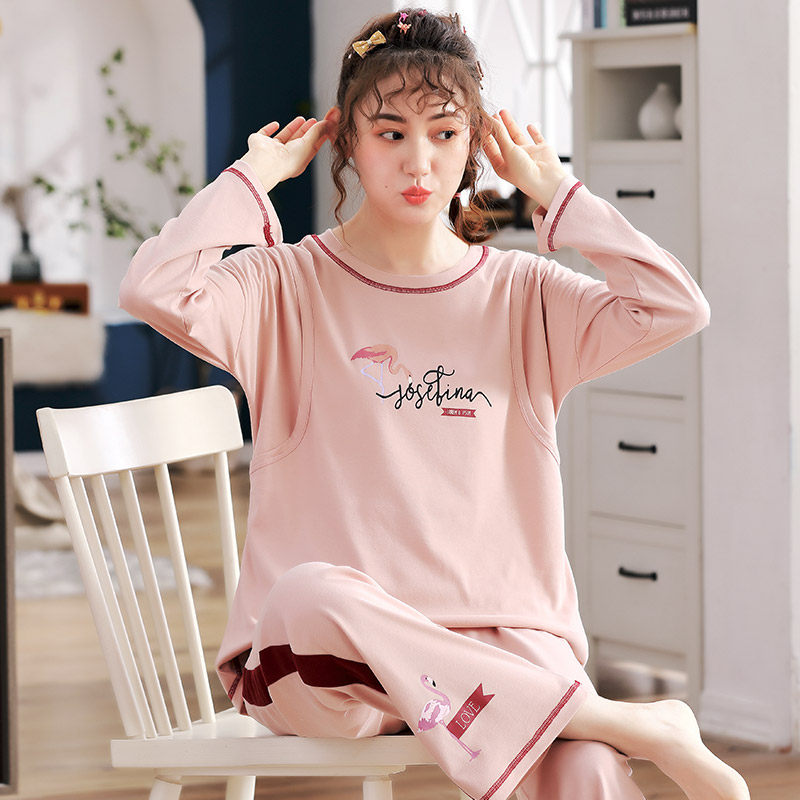 纯棉孕妇睡衣妇女春秋季月子服薄款产后哺乳怀孕期秋季喂奶家居服