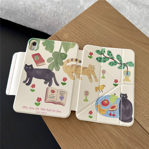 原创可分离磁吸720°旋转多角度Y折三折支撑iPad(A16)7/8/9/10平板电脑壳mini6保护套Pro艺术生2025Air4/5/6