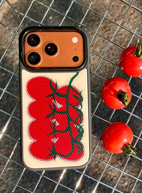 鎏金神甲壳！适用苹果17/16promax全包相机键磁吸手机壳15PLUS亲肤磨砂iphone14pro保护套13原创设计艺术番茄