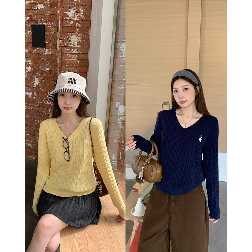 微胖2025秋冬新款胖mm大码女麻花刺绣长袖针织衫简约修身内搭毛衣