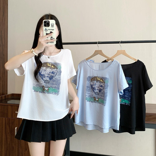 欧货爆款女装胖mm宽松显瘦上衣