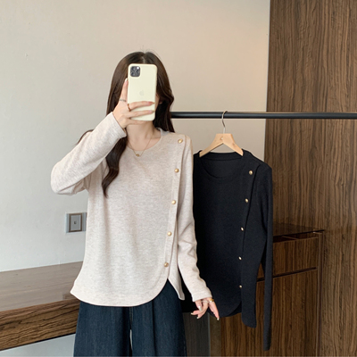 2025新款洋气正肩长袖T恤