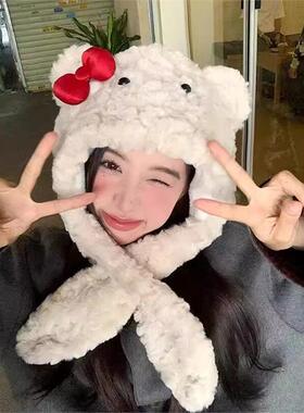 原创加厚保暖护耳帽子围