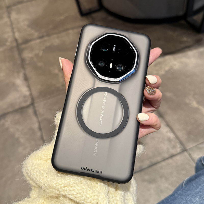 适用华为mate70rs磨砂灰白保护壳