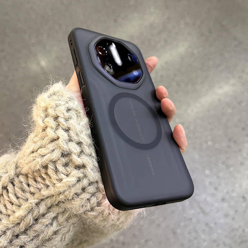 适用于华为mate80rs手机壳磨砂磁吸Mate80rs非凡大师全包防摔软边新款防指纹保护壳简约肤感黑色