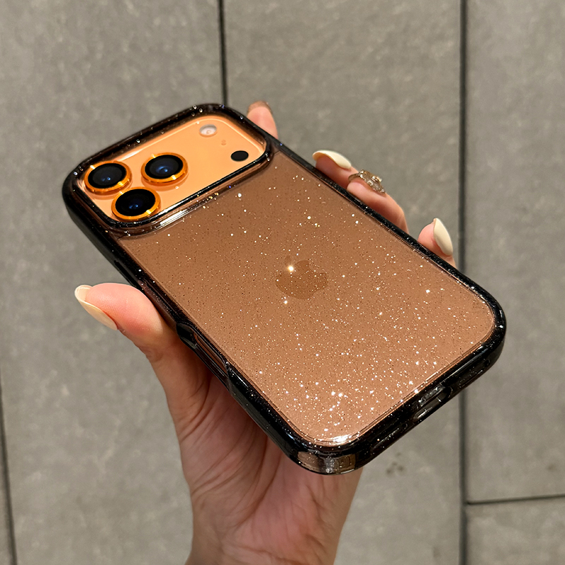 适用于苹果17promax新款透明手机壳iphone16promax高级奢华闪粉透明软边保护套全包边防摔苹果17时尚闪粉女