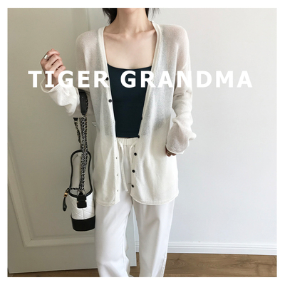 大奇TG【清凉丝滑】和纸纱桑蚕丝莱赛尔宽松中长款针织防晒开衫