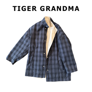 大奇TG【风格AB面】双面穿-全棉中长风衣外套-净色简约格纹复古