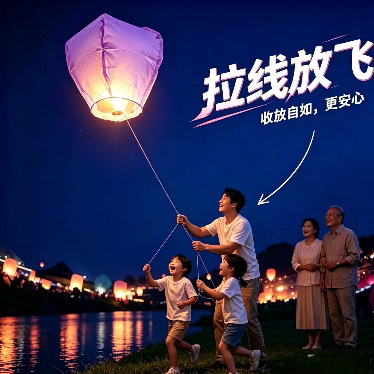 风筝拉线款可控孔明灯