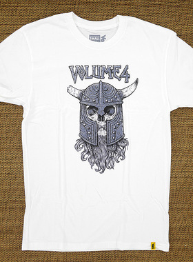 美国Vol4运动圆领短袖男士透气弹力上衣T恤白色另Etnies-SCC滑板