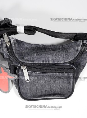 正品BumBag 单肩斜跨黑色牛仔布腰包另ETNIES/SHOX-SCC滑板店